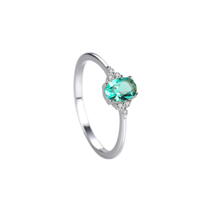 Emerald Elegance Silver Ring