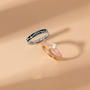 Couple Rings Niche Non-fading Sterling Silver Opening - Image 3