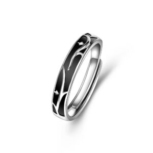 Couple Rings Niche Non-fading Sterling Silver Opening - Image 2