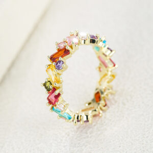 Women's Irregular Rainbow Zircon Female Ring - Image 2