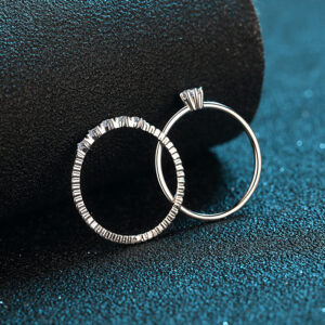 925 Sterling Silver 10 Points Moissanite Ring Eight Claw Couple Rings - Image 10